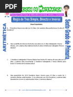 Ejercicios de Regla de Tres Simple Directa e Inversa para Sexto de Primaria