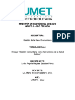 Ensayo Gestión Comunitaria Como Herramienta de La Salud Pública"