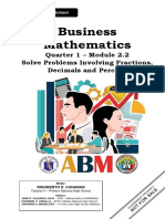 Business Mathematics - Module 2.2 - Solve Problems Involving Fractions Decimals and Percent