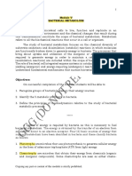 Module 5. Bacterial Metabolism