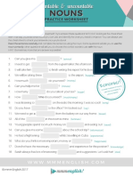 Countable & Uncountable Worksheet