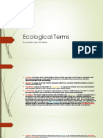 Ecological Terms: Presented by Mr. M. Martin