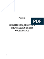 Constitucion Registro y Organizacion de Una Cooperativa