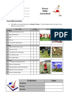 Soccer Skills Rubric