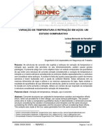 Variação de Temperatura e Retração em Aços: Um Estudo Comparativo