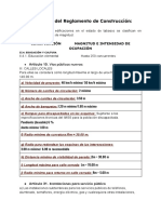 Resumen de Los Requisitos Del Reglamento de Construcción