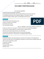 Exercícios Sobre Territorialidade