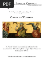 Order of Worship: T Rancis Hurch