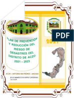 Plan de Prevencion y Reduccion Del Riesgo de Desastres Del Distrito de Aczo 2021 2023 PDF