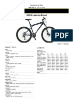 GT Avalanche-Expert Specs Sheet