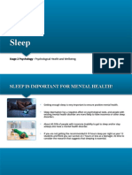 Part 4 - Sleep - Psychological Health and Wellbeing