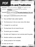 Subject Predicate Quiz