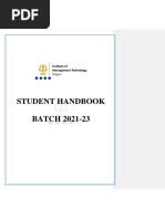 Student Handbook For Batch 2021-23