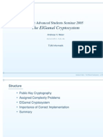 The Elgamal Cryptosystem: Joint Advanced Students Seminar 2005