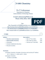 CY-1001 Chemistry: Dr. P. Anbarasan