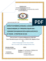 Aspects Epidémiologiques, Cliniques, Paracliniques, ET Therapeutiques DES Cancers Coliques EN Occlusion AUX Chuyo ET Chuss: A Propos DE 36 CAS