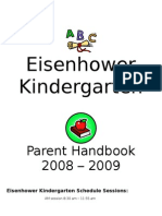 Eisenhower Kindergarten: Parent Handbook 2008 - 2009