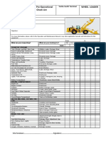 Daily Pre-Operationla Check List (Wheel Loader)