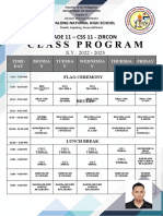 CLASS PROGRAM Grade 11 SY 2022 2023 Final