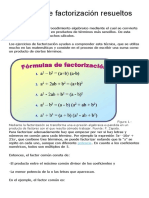 Ejercicios de Factorización Resueltos