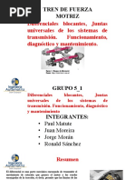 Diferenciales Blocantes, Juntas Universales de Los Sistemas de Transmisión. Funcionamiento, Diagnóstico y Mantenimiento.