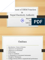 Assessment of HRM Function of Nepal Electricity Authority