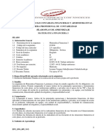 Facultad de Ciencias Contables, Financieras Y Administrativas Carrera Profesional de Contabilidad Sílabo/Plan de Aprendizaje Matematica Financiera I