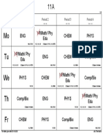 Mo Tu We TH FR: I P/Math/ Phy Edu Phys Chem ENG