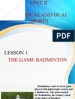 Unit Ii Badminton Presentation