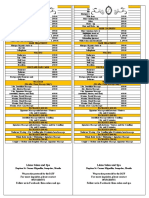 Llena Services and Price List