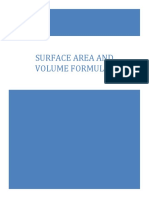 Surface Area and Volume Formulas