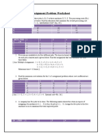 Question Sheet On Assignment Porblem