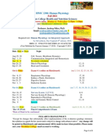 HNSC 2300 Human Physiology Lecture Syllabus Fall 2021 3