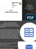 Theory of Computation and Complexity