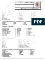 Avaliação de Língua Portuguesa