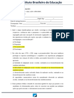 Prova - Psicomotricidade - Corpo, Ação e Afetividade - 180h