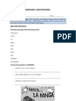 Before Reading:: Worksheet: Question Words