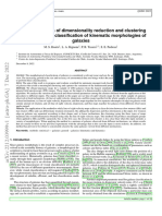 On The Application of Dimensionality Reduction and Clustering Algorithms For The Classification of Kinematic Morphologies of Galaxies