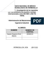 Actividad 5.1 - Investigación de Los Requisitos Del Mantenimiento de Acuerdo A Normas Internacionales Como ISO 9001 e ISO TS 16949 - Individual