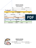 Prenatal Record Form