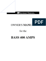 Owner'S Manual For The: Bass 400 Amps