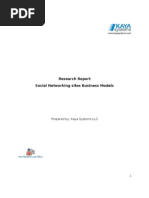 Research Report Social Networking Sites Business Models: Prepared By: Kaya Systems LLC