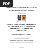 Plan de Mantenimiento Preventivo Basado en RCM para El Chancador Primario Fuller, Operación Mantoverde