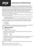 Chapitre 01: Introduction Aux Transferts Thermique: I. Généralités