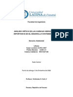 Análisis Crítico de Las Cuencas Hidrográficas y Su Importancia en El Desarollo Sostenible de Panamá