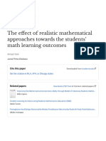 The Effect of Realistic Mathematical Approaches Towards The Students' Math Learning Outcomes