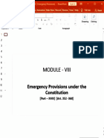 MOD 8 Emergency Provisions Under The Constitution