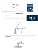 1 Lista de Exercícios - Estática - 2022.2