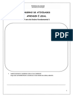 Aprender É Legal Caderno de Atividades 1º Ano