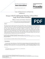 Design of MATLAB - Simulink Modeling of Fixed-Pitch Angle Wind Turbine Simulator